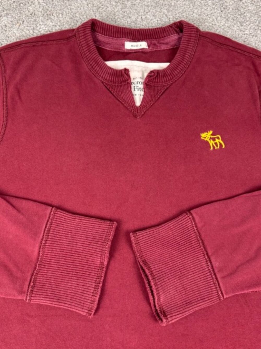 Vintage Y2K Abercrombie & Fitch Muscle Long Sleeve Heavy T Shirt Size XXL Moose